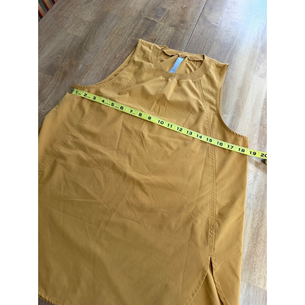 Athleta Zephyr Tank Top Mustard Yellow Ochre High Neck Sleeveless Small